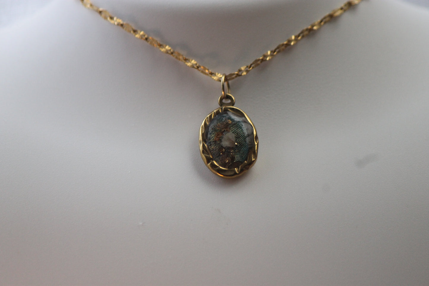 peacock wearable art necklace