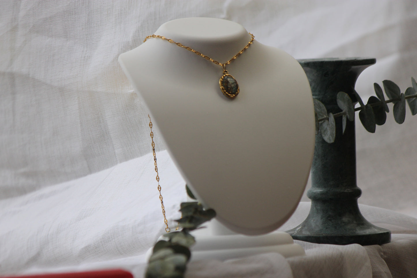 peacock wearable art necklace