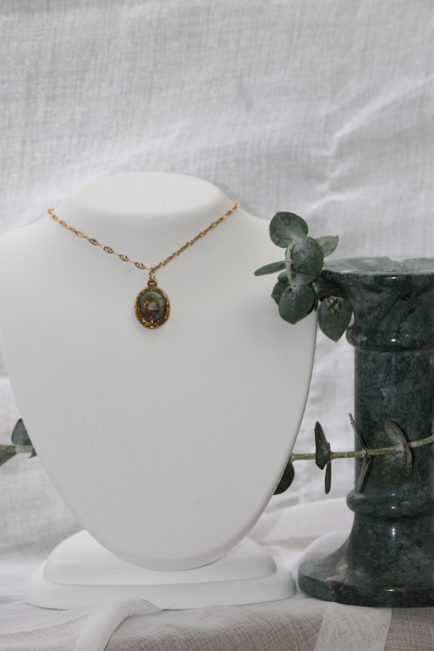 peacock wearable art necklace
