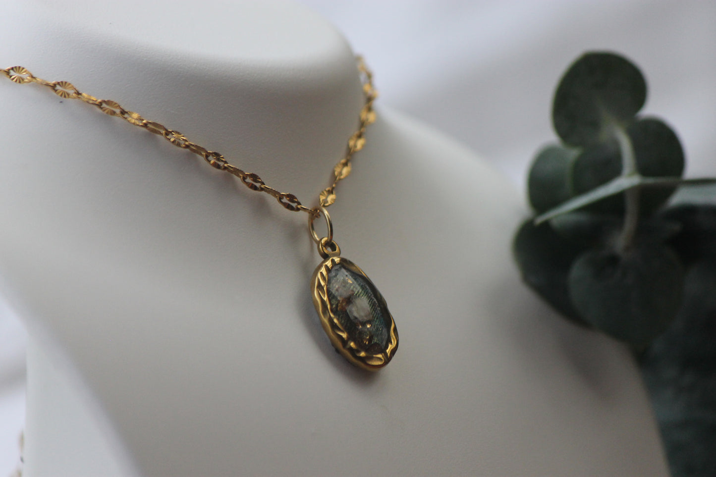 peacock wearable art necklace