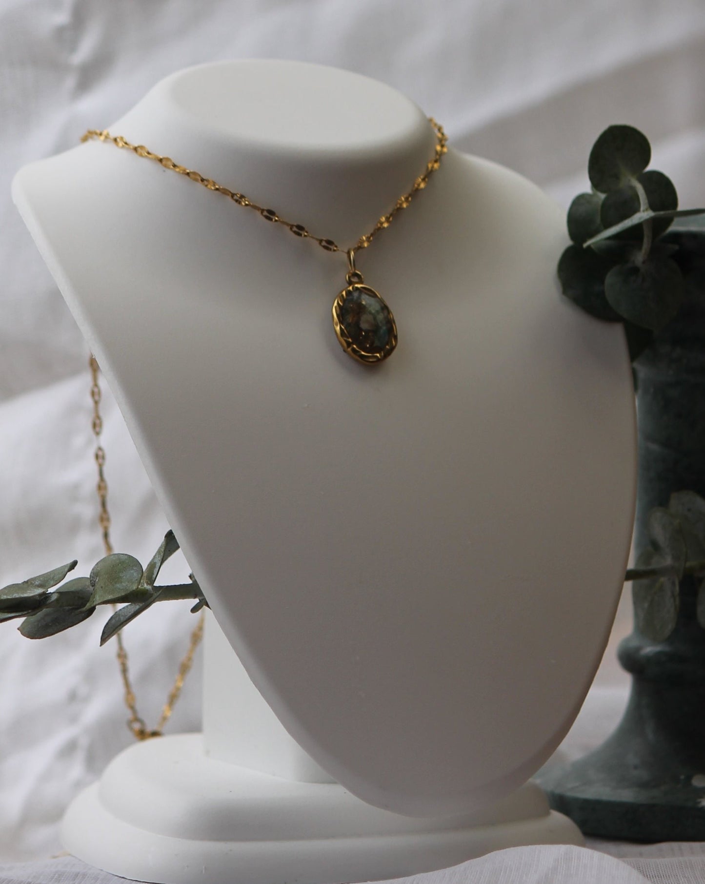 peacock wearable art necklace