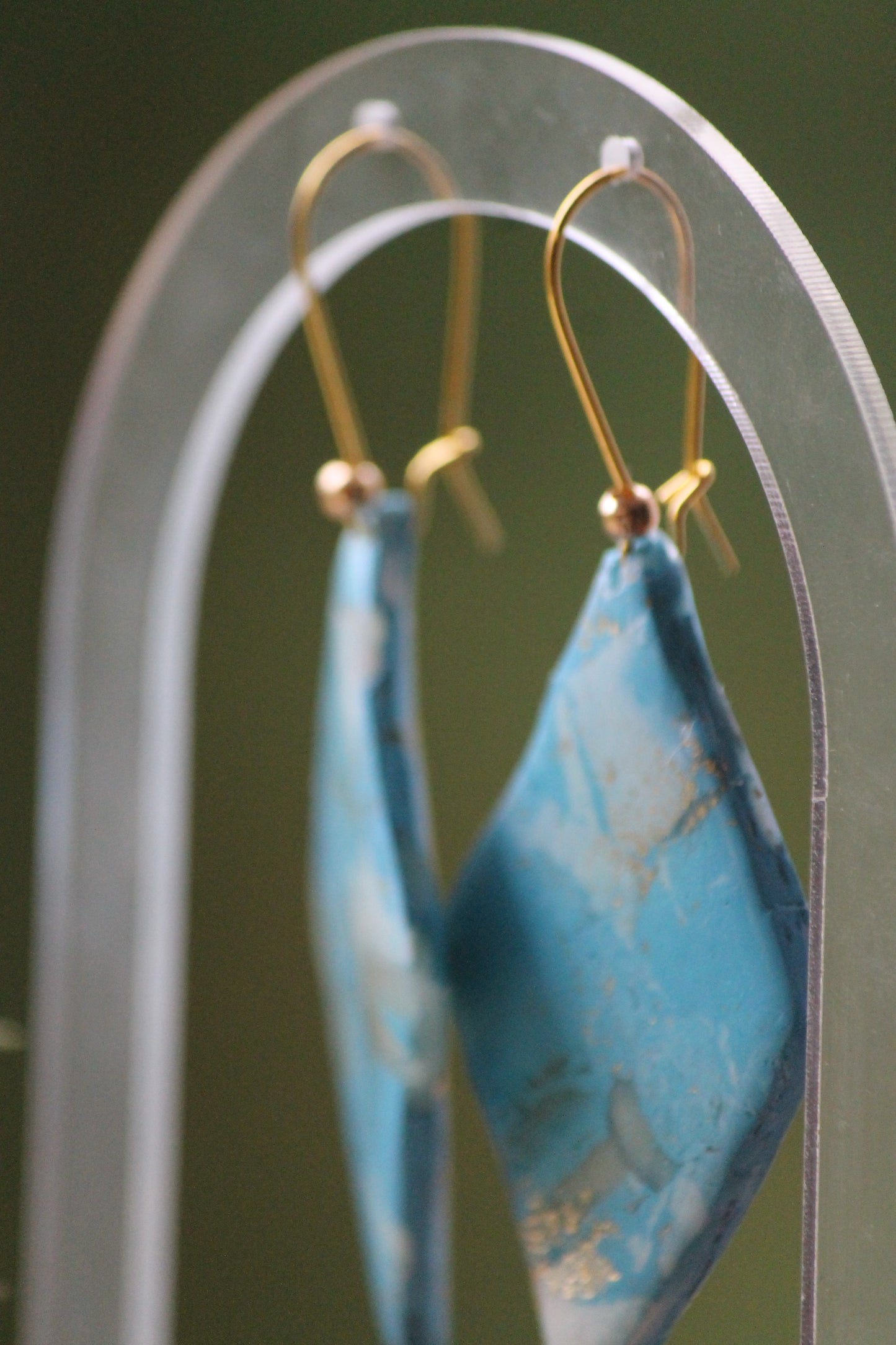 faux stone clay earrings